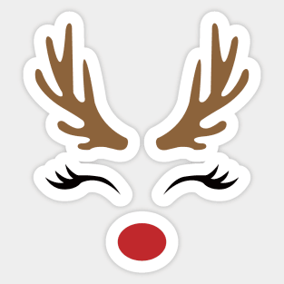 Christmas Reindeer Face Sticker